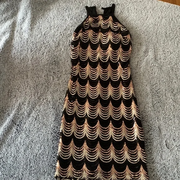 Crystal Doll Gold Sequin Dress
